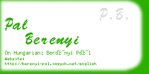 pal berenyi business card